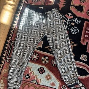 John Elliott Black and Cream Patterned Joggers